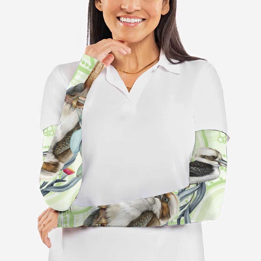 Australia Gumtree And Kookaburra Arm Sleeves Aboriginal Art - Watercolor Style - Aussie Hoodie
