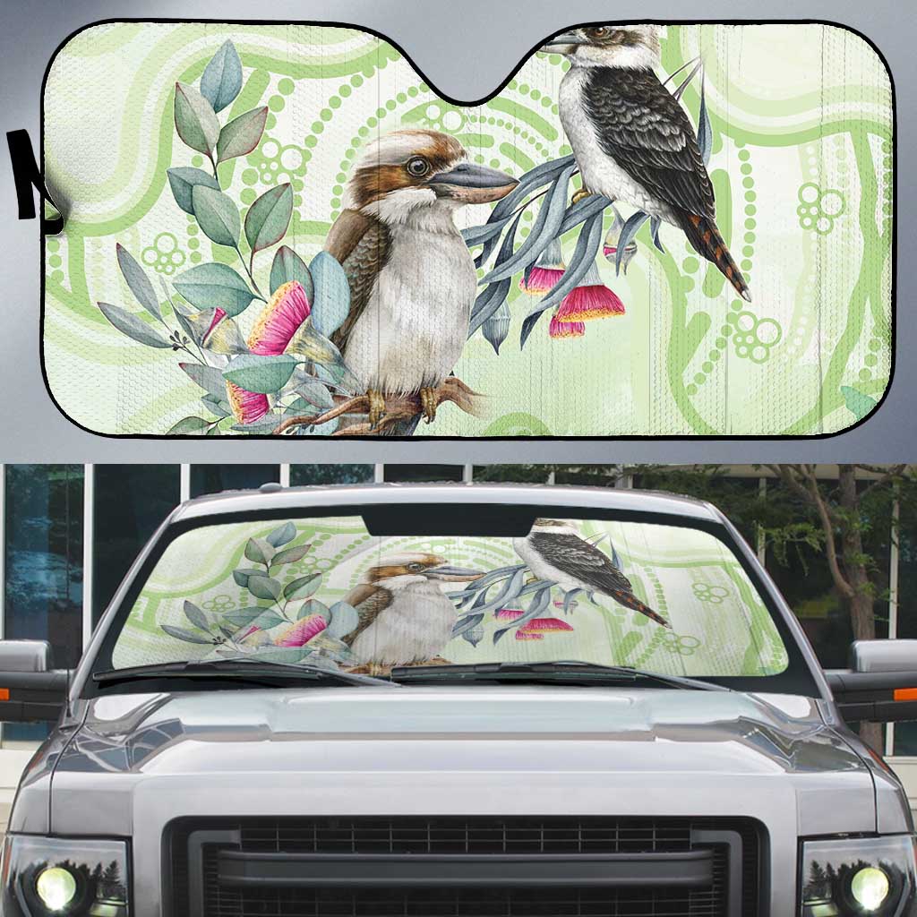 Australia Gumtree And Kookaburra Auto Sun Shade Aboriginal Art - Watercolor Style - Aussie Hoodie