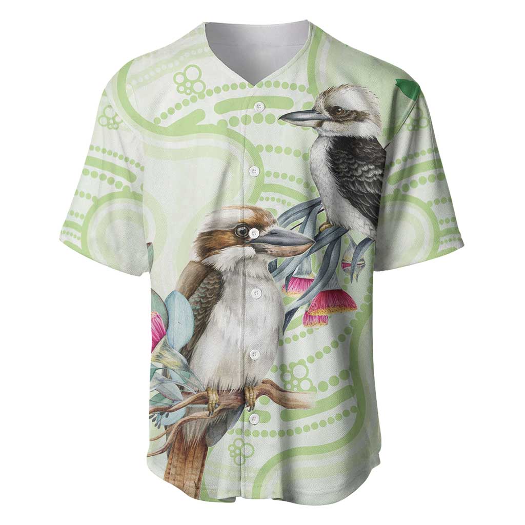 Australia Gumtree And Kookaburra Baseball Jersey Aboriginal Art - Watercolor Style