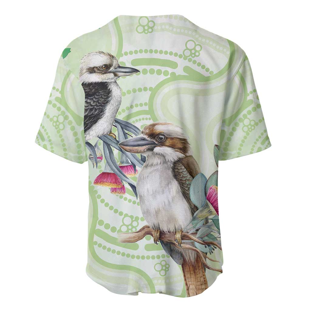Australia Gumtree And Kookaburra Baseball Jersey Aboriginal Art - Watercolor Style