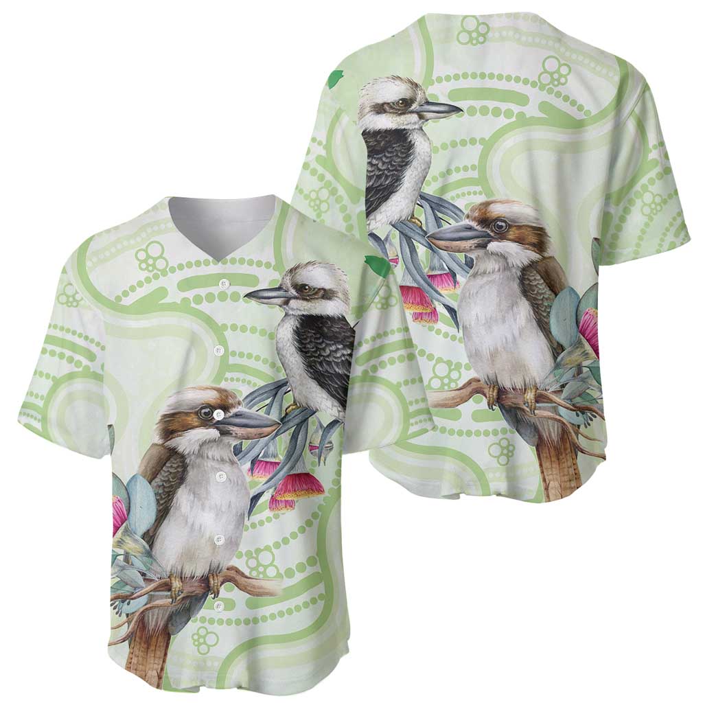 Australia Gumtree And Kookaburra Baseball Jersey Aboriginal Art - Watercolor Style
