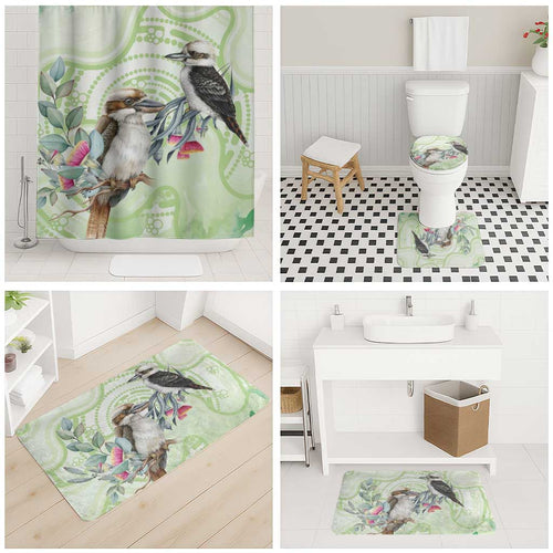 Australia Gumtree And Kookaburra Bathroom Set Aboriginal Art - Watercolor Style - Aussie Hoodie