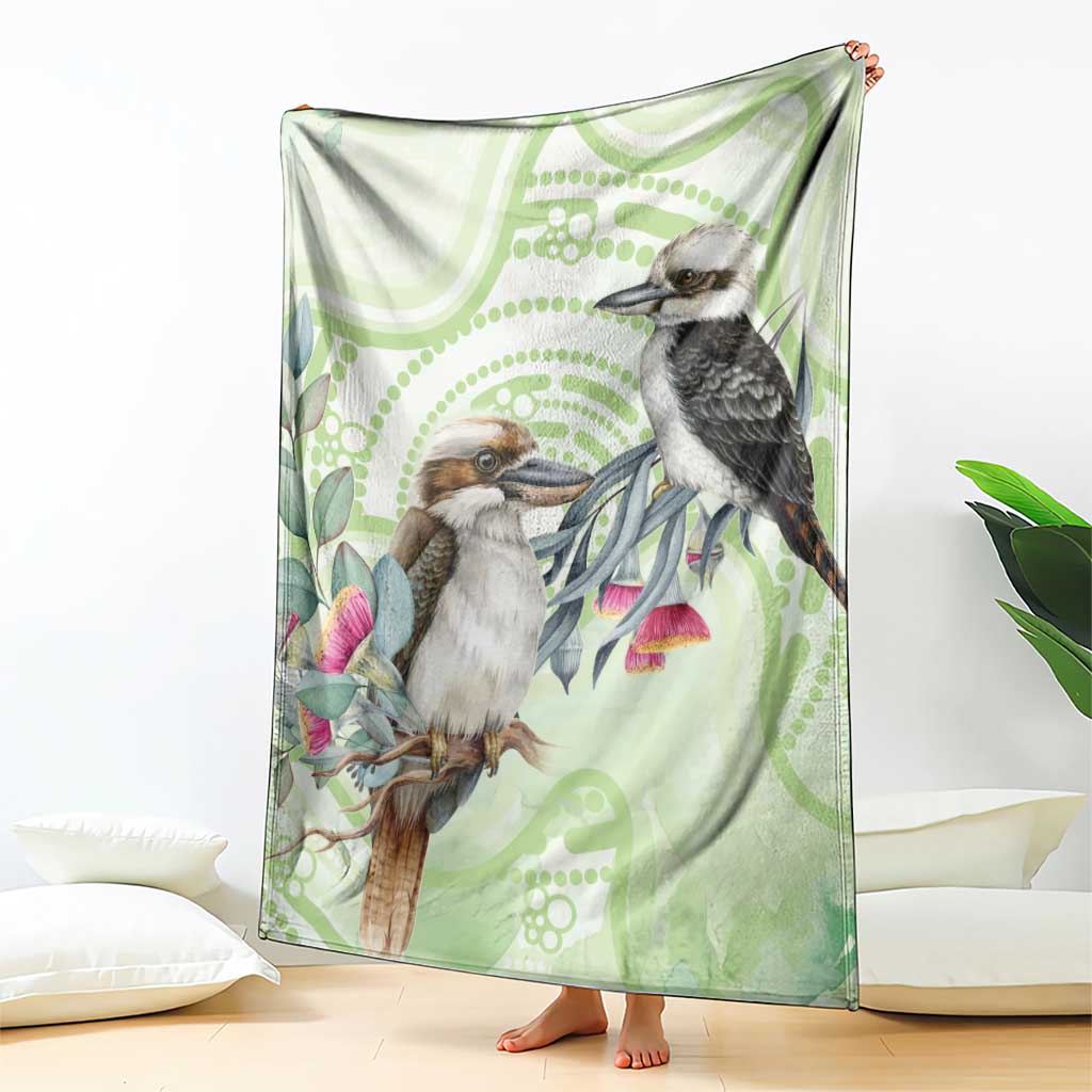Australia Gumtree And Kookaburra Blanket Aboriginal Art - Watercolor Style