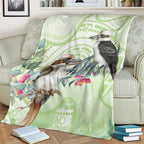 Australia Gumtree And Kookaburra Blanket Aboriginal Art - Watercolor Style