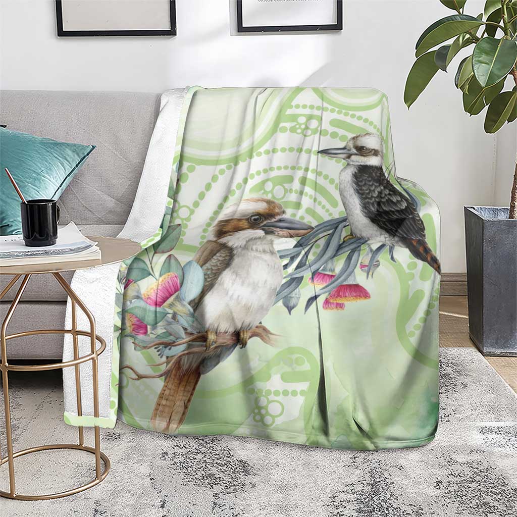 Australia Gumtree And Kookaburra Blanket Aboriginal Art - Watercolor Style