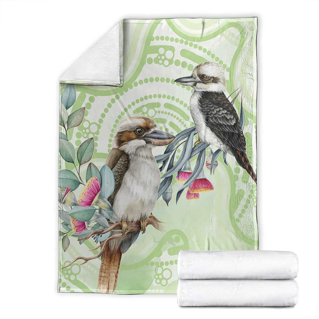 Australia Gumtree And Kookaburra Blanket Aboriginal Art - Watercolor Style