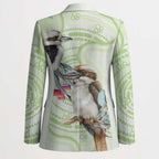 Australia Gumtree And Kookaburra Blazer Aboriginal Art - Watercolor Style - Aussie Hoodie