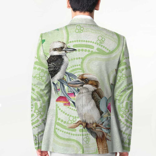 Australia Gumtree And Kookaburra Blazer Aboriginal Art - Watercolor Style - Aussie Hoodie
