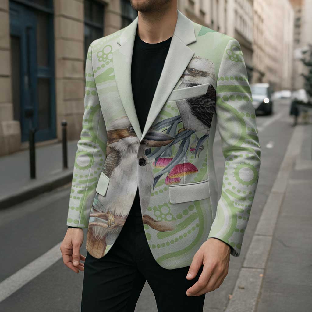 Australia Gumtree And Kookaburra Blazer Aboriginal Art - Watercolor Style - Aussie Hoodie