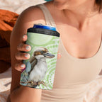 Australia Gumtree And Kookaburra 4 in 1 Can Cooler Tumbler Aboriginal Art - Watercolor Style