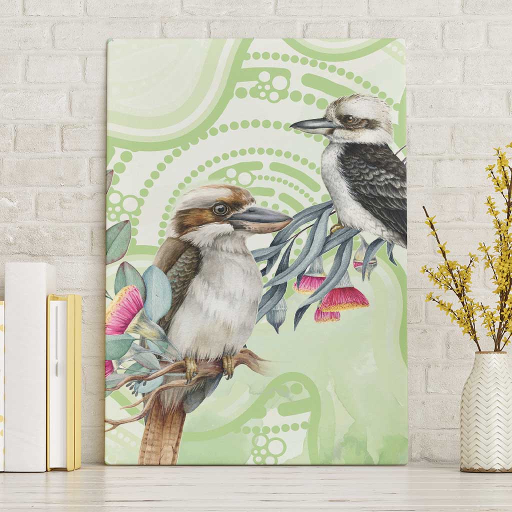 Australia Gumtree And Kookaburra Canvas Wall Art Aboriginal Art - Watercolor Style