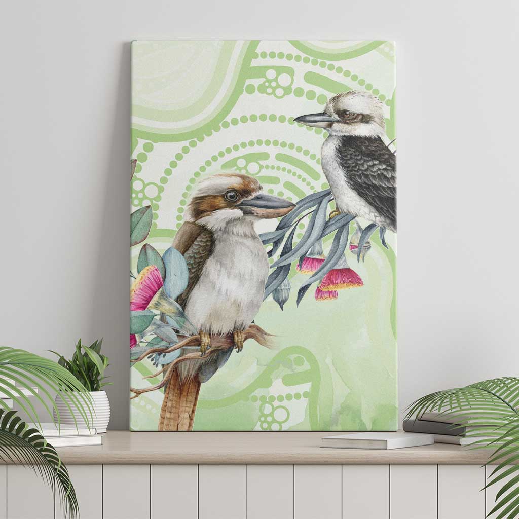 Australia Gumtree And Kookaburra Canvas Wall Art Aboriginal Art - Watercolor Style