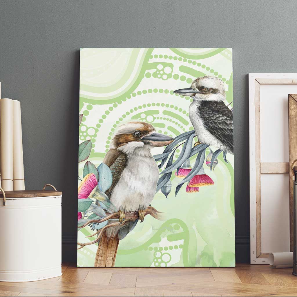 Australia Gumtree And Kookaburra Canvas Wall Art Aboriginal Art - Watercolor Style