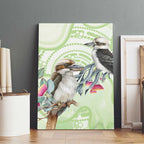 Australia Gumtree And Kookaburra Canvas Wall Art Aboriginal Art - Watercolor Style