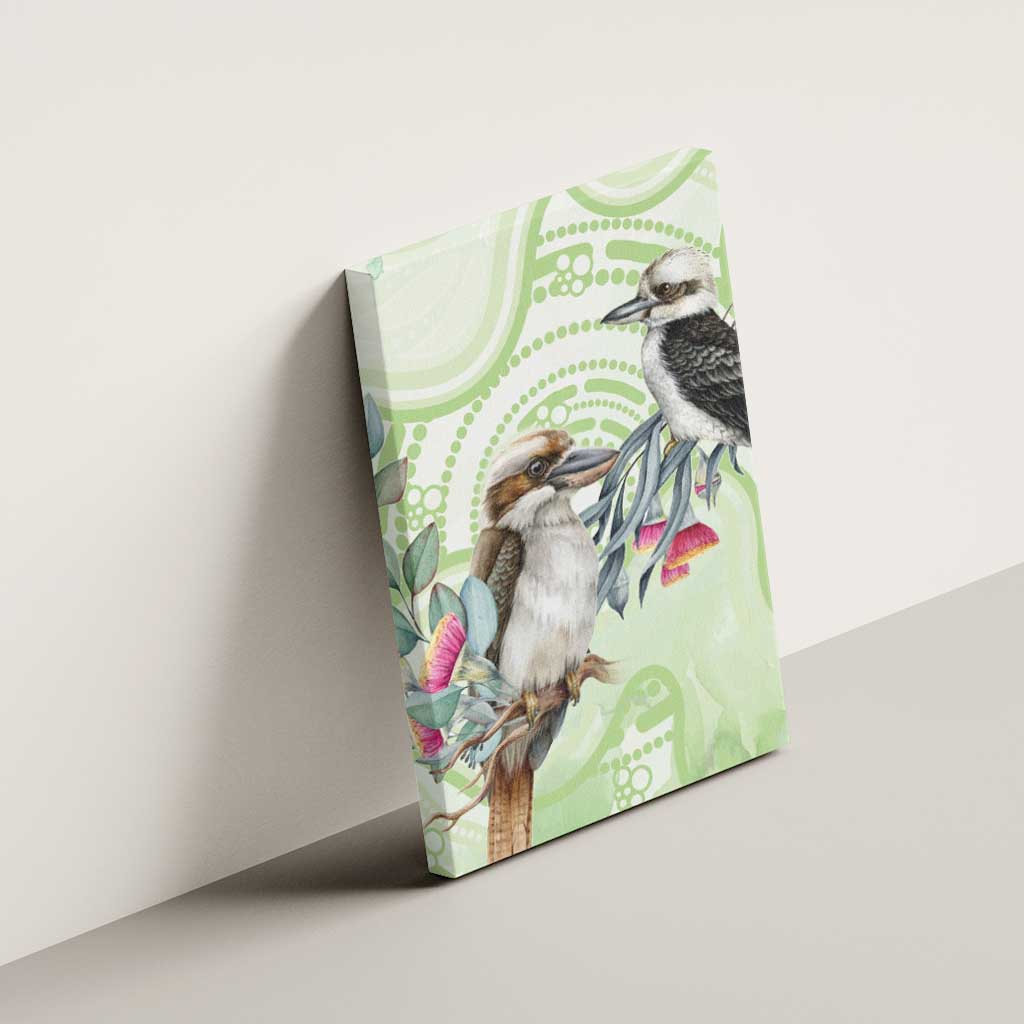 Australia Gumtree And Kookaburra Canvas Wall Art Aboriginal Art - Watercolor Style