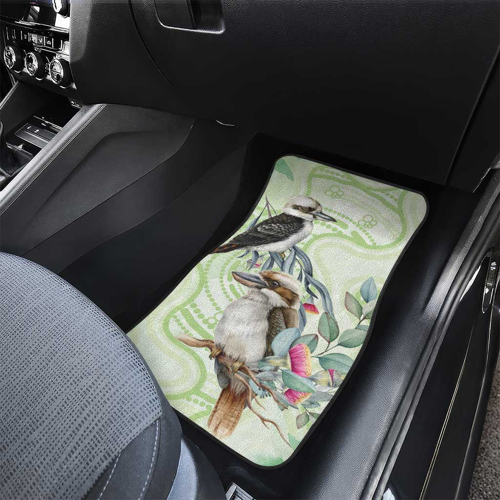 Australia Gumtree And Kookaburra Car Mats Aboriginal Art - Watercolor Style