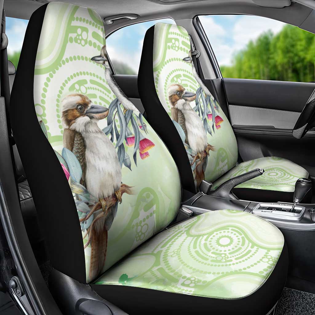 Australia Gumtree And Kookaburra Car Seat Cover Aboriginal Art - Watercolor Style
