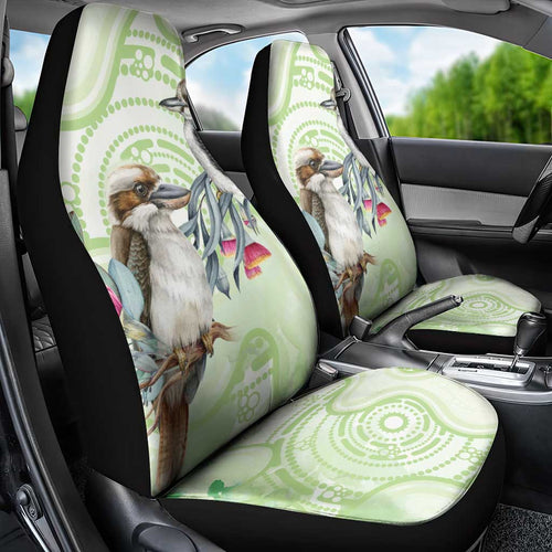 Australia Gumtree And Kookaburra Car Seat Cover Aboriginal Art - Watercolor Style