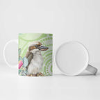 Australia Gumtree And Kookaburra Ceramic Mug Aboriginal Art - Watercolor Style - Aussie Hoodie
