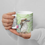 Australia Gumtree And Kookaburra Ceramic Mug Aboriginal Art - Watercolor Style - Aussie Hoodie