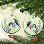 Australia Gumtree And Kookaburra Ceramic Ornament Aboriginal Art - Watercolor Style