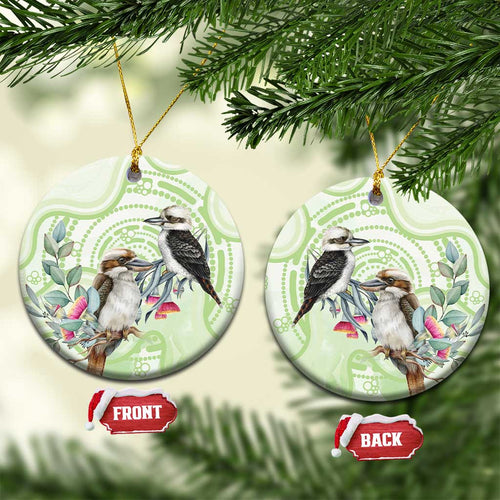 Australia Gumtree And Kookaburra Ceramic Ornament Aboriginal Art - Watercolor Style