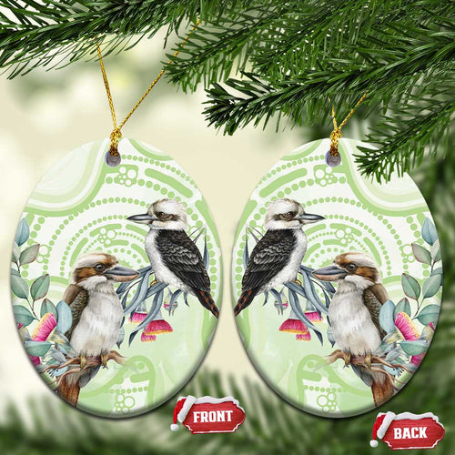 Australia Gumtree And Kookaburra Ceramic Ornament Aboriginal Art - Watercolor Style