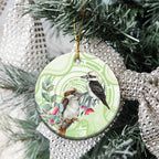 Australia Gumtree And Kookaburra Ceramic Ornament Aboriginal Art - Watercolor Style