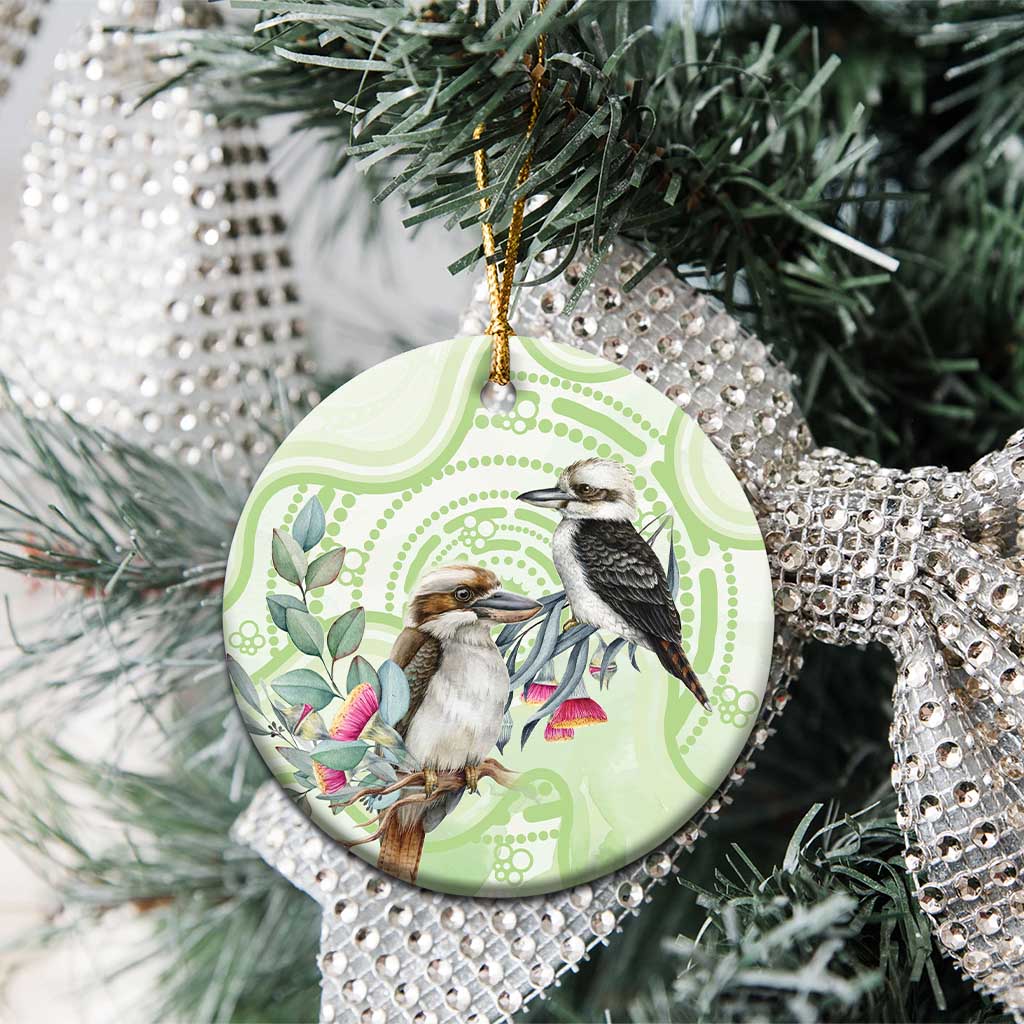 Australia Gumtree And Kookaburra Ceramic Ornament Aboriginal Art - Watercolor Style