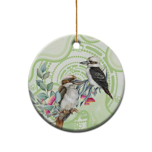 Australia Gumtree And Kookaburra Ceramic Ornament Aboriginal Art - Watercolor Style