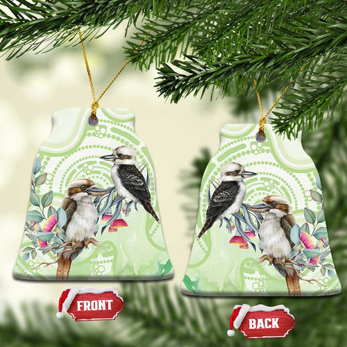 Australia Gumtree And Kookaburra Ceramic Ornament Aboriginal Art - Watercolor Style