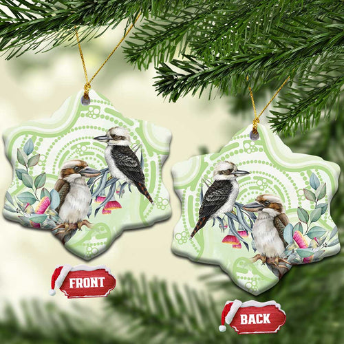 Australia Gumtree And Kookaburra Ceramic Ornament Aboriginal Art - Watercolor Style