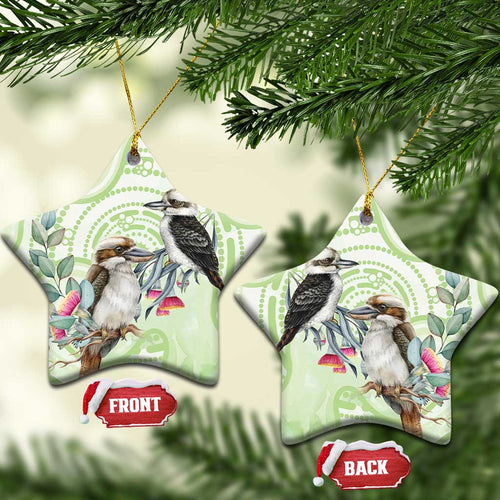 Australia Gumtree And Kookaburra Ceramic Ornament Aboriginal Art - Watercolor Style