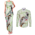 Australia Gumtree And Kookaburra Couples Matching Tank Maxi Dress and Long Sleeve Button Shirt Aboriginal Art - Watercolor Style