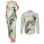 Australia Gumtree And Kookaburra Couples Matching Tank Maxi Dress and Long Sleeve Button Shirt Aboriginal Art - Watercolor Style