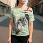 Australia Gumtree And Kookaburra Cross Shoulder Shirt Aboriginal Art - Watercolor Style - Aussie Hoodie