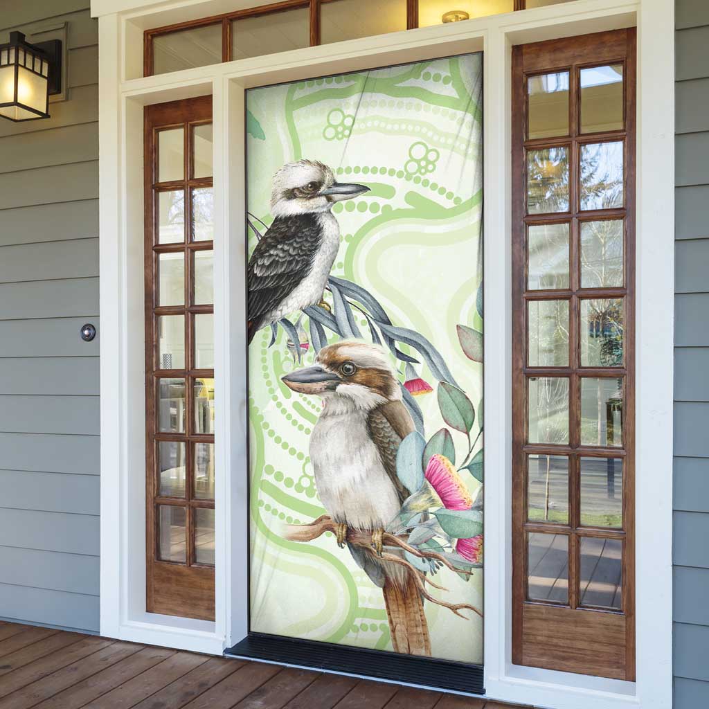 Australia Gumtree And Kookaburra Door Cover Aboriginal Art - Watercolor Style - Aussie Hoodie
