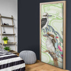 Australia Gumtree And Kookaburra Door Cover Aboriginal Art - Watercolor Style - Aussie Hoodie