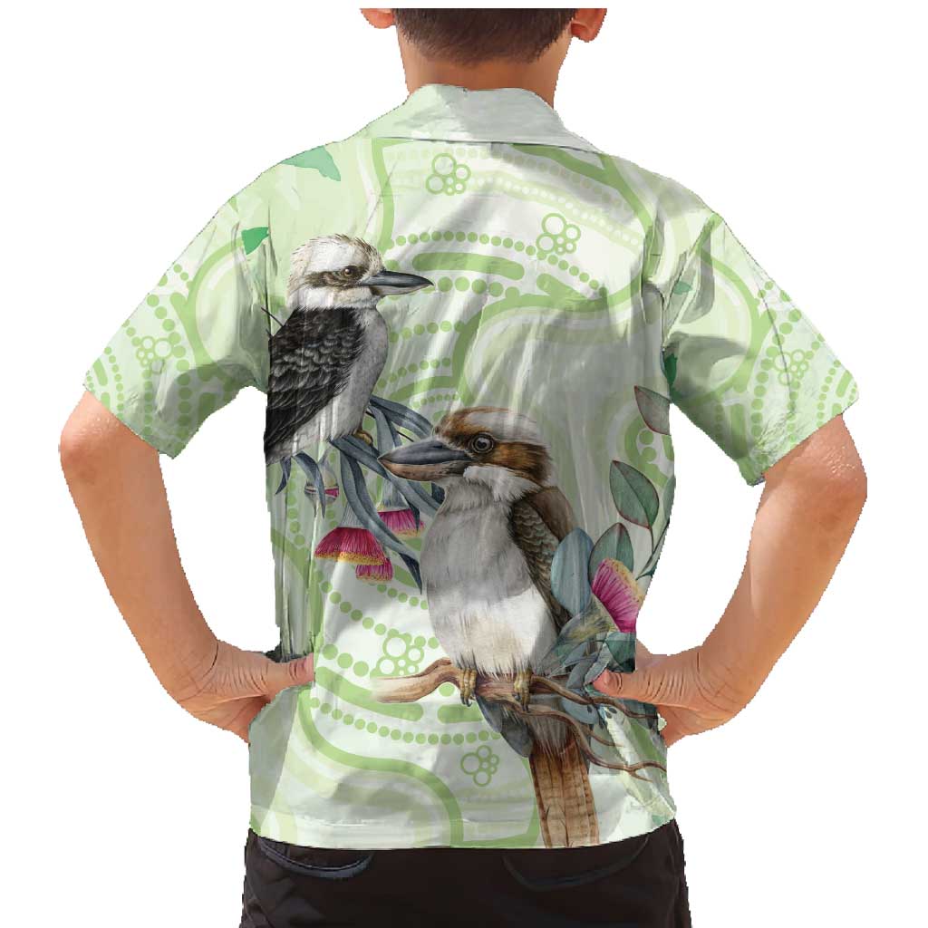 Australia Gumtree And Kookaburra Family Matching Mermaid Dress and Hawaiian Shirt Aboriginal Art - Watercolor Style