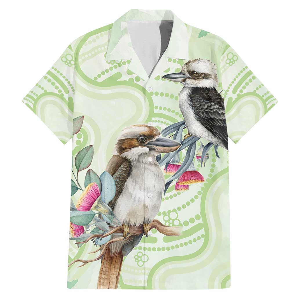 Australia Gumtree And Kookaburra Family Matching Mermaid Dress and Hawaiian Shirt Aboriginal Art - Watercolor Style