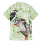 Australia Gumtree And Kookaburra Family Matching Puletasi and Hawaiian Shirt Aboriginal Art - Watercolor Style