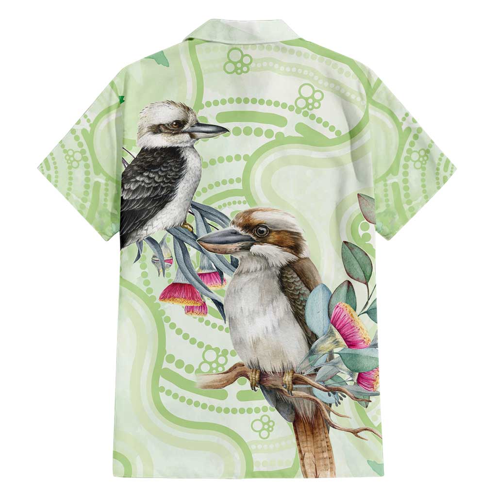 Australia Gumtree And Kookaburra Family Matching Summer Maxi Dress and Hawaiian Shirt Aboriginal Art - Watercolor Style