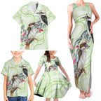 Australia Gumtree And Kookaburra Family Matching Tank Maxi Dress and Hawaiian Shirt Aboriginal Art - Watercolor Style