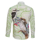 Australia Gumtree And Kookaburra Family Matching Tank Maxi Dress and Hawaiian Shirt Aboriginal Art - Watercolor Style