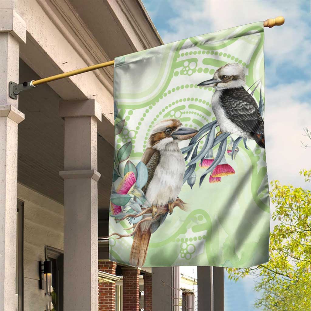 Australia Gumtree And Kookaburra Garden Flag Aboriginal Art - Watercolor Style