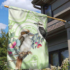 Australia Gumtree And Kookaburra Garden Flag Aboriginal Art - Watercolor Style
