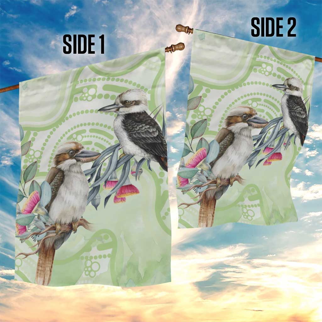 Australia Gumtree And Kookaburra Garden Flag Aboriginal Art - Watercolor Style