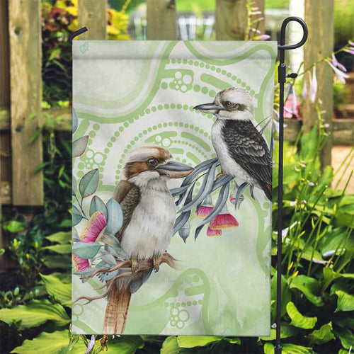 Australia Gumtree And Kookaburra Garden Flag Aboriginal Art - Watercolor Style