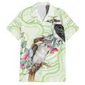 Australia Gumtree And Kookaburra Hawaiian Shirt Aboriginal Art - Watercolor Style