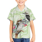 Australia Gumtree And Kookaburra Hawaiian Shirt Aboriginal Art - Watercolor Style